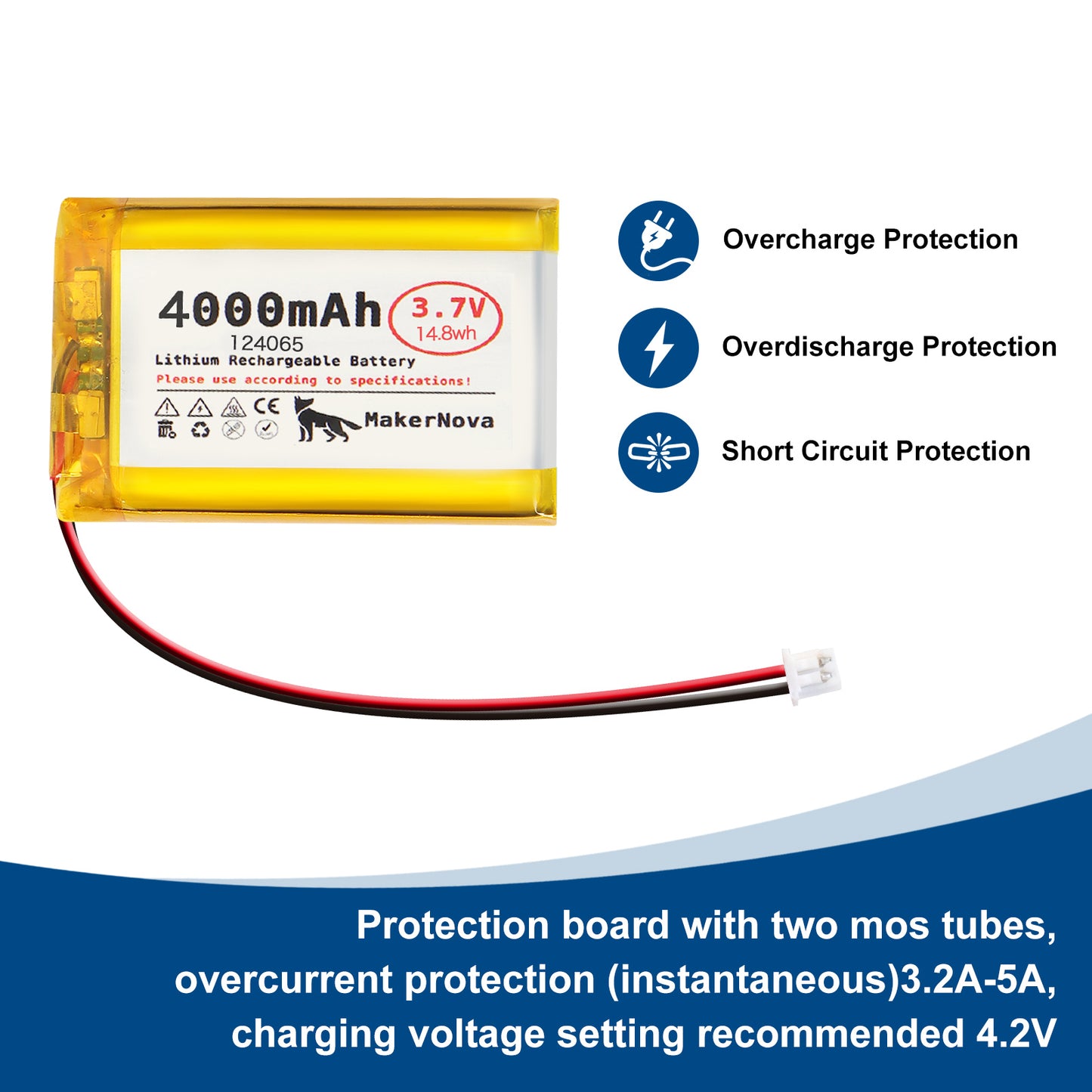 MakerNova 4000mAh LiPo Battery with JST 1.25
