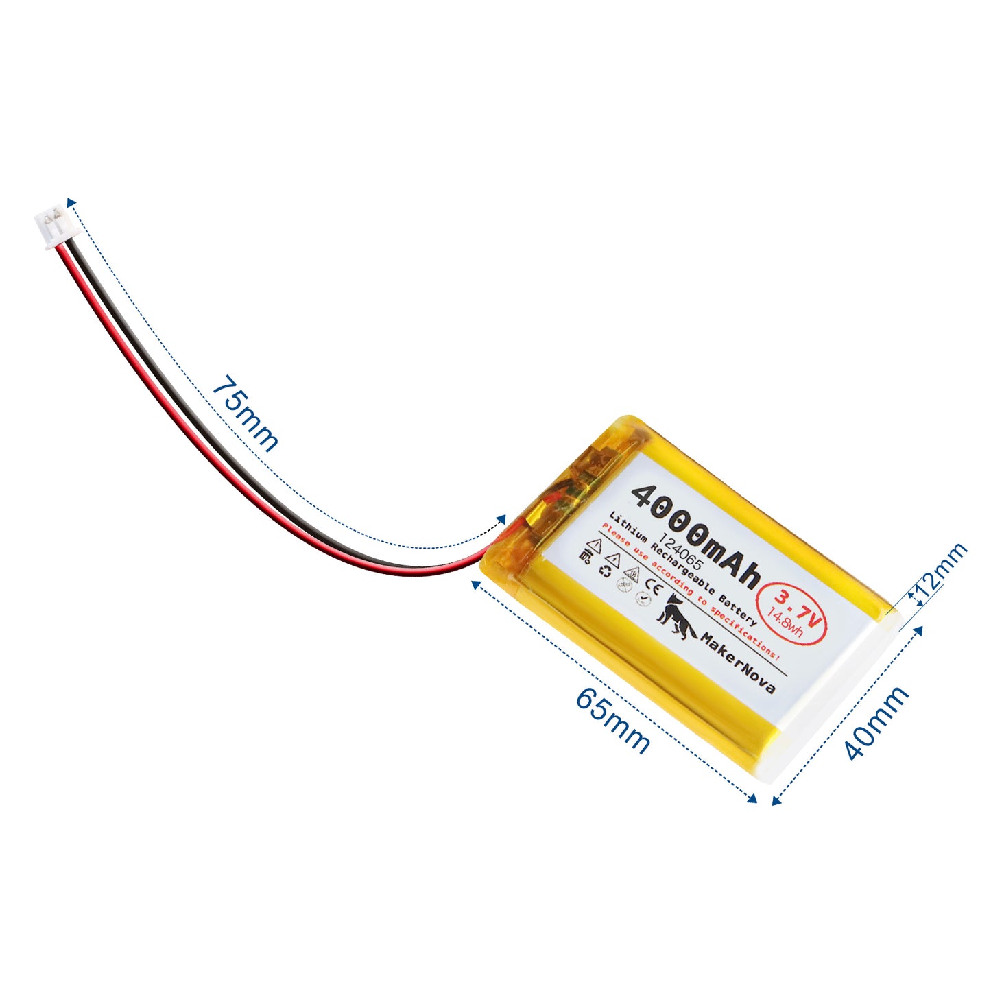 MakerNova 4000mAh LiPo Battery with JST 1.25