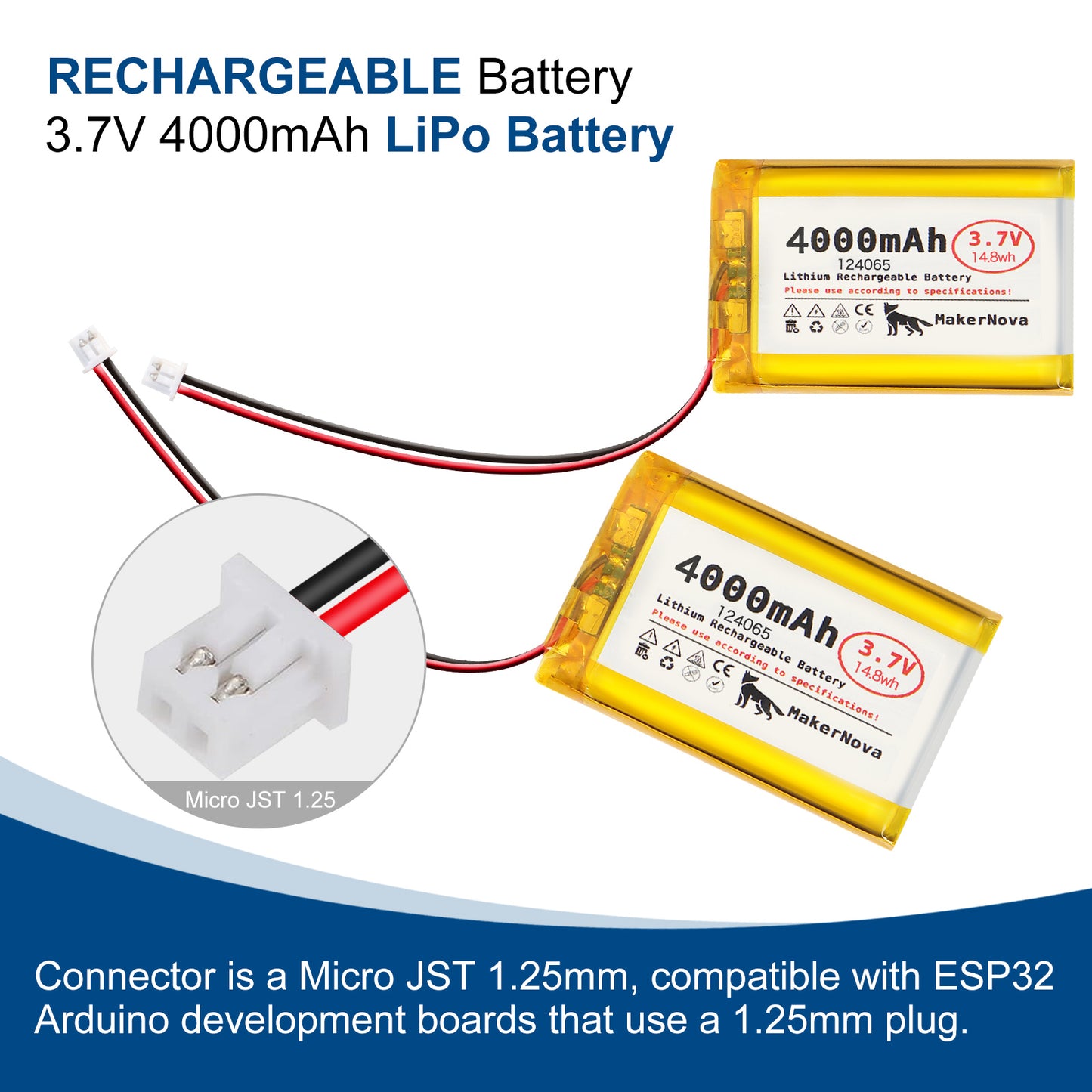 MakerNova 4000mAh LiPo Battery with JST 1.25