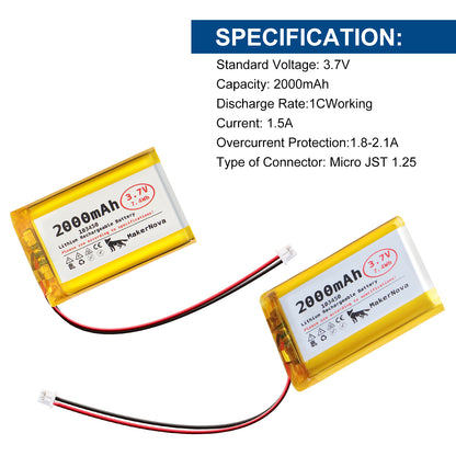 MakerNova 2000mAh LiPo Battery with JST 1.25
