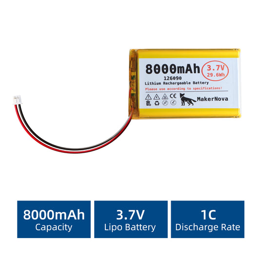 MakerNova 8000mAh LiPo Battery with JST 1.25