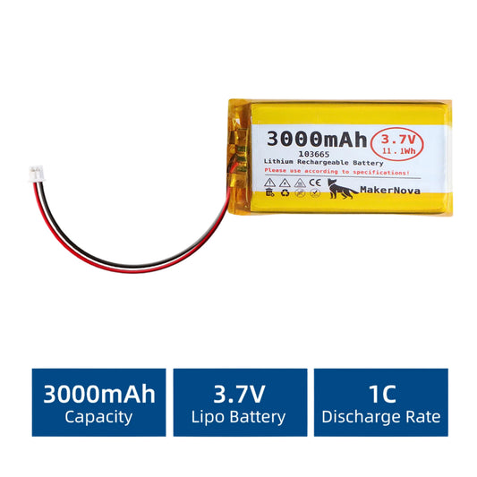 MakerNova 3000mAh LiPo Battery with JST 1.25
