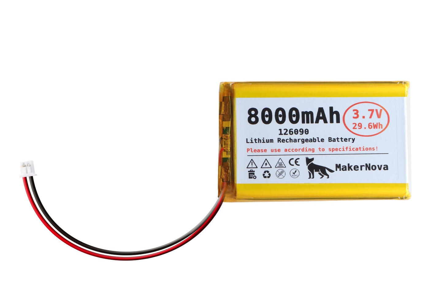 MakerNova 8000mAh LiPo Battery with JST 1.25