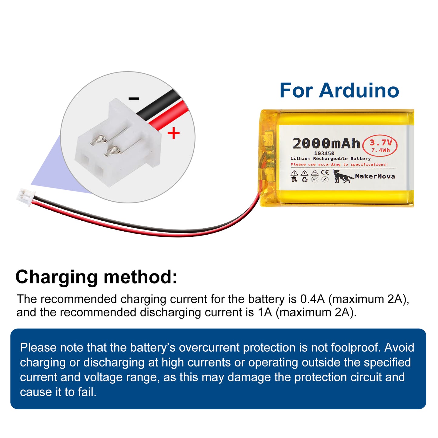 MakerNova 2000mAh LiPo Battery with JST 1.25