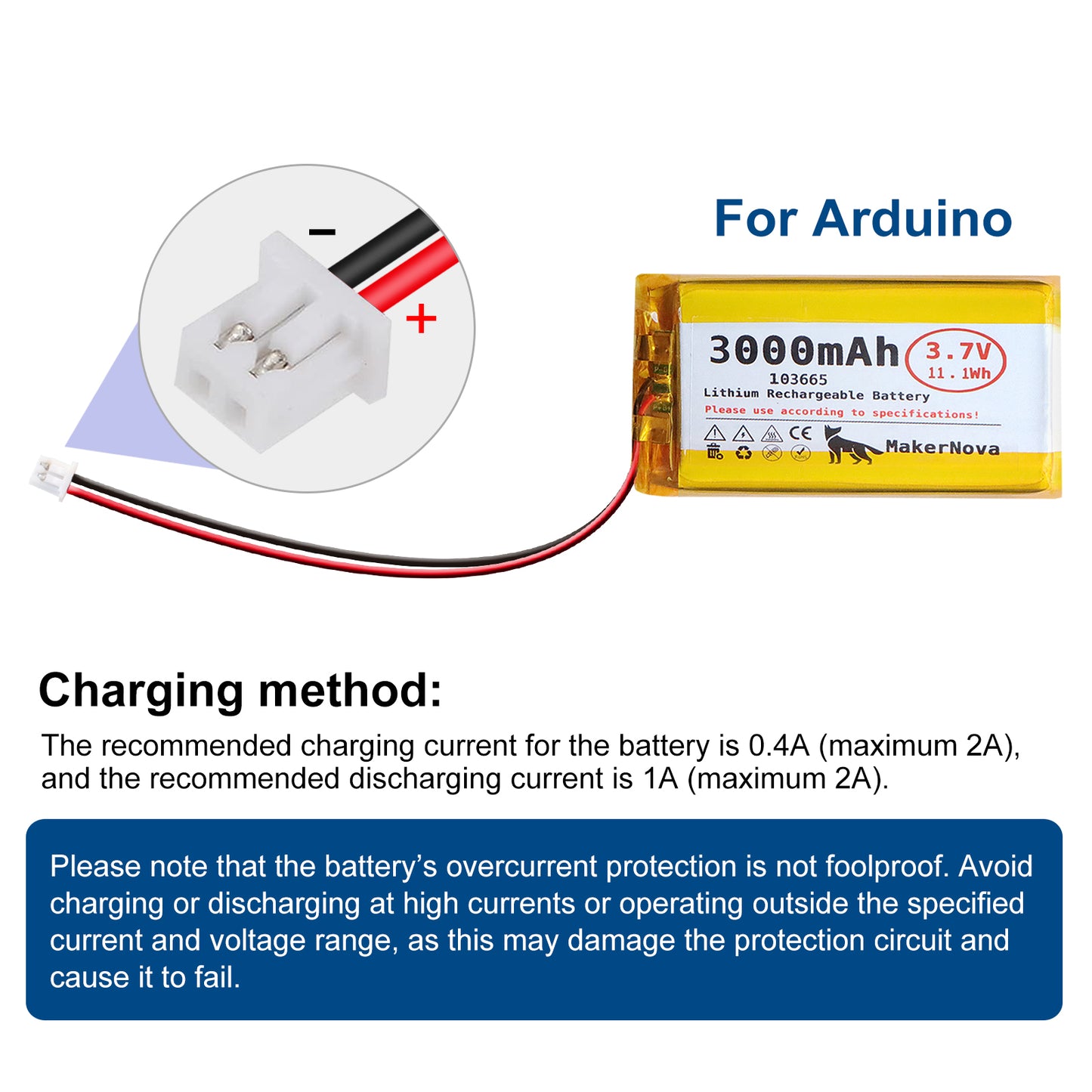 MakerNova 3000mAh LiPo Battery with JST 1.25