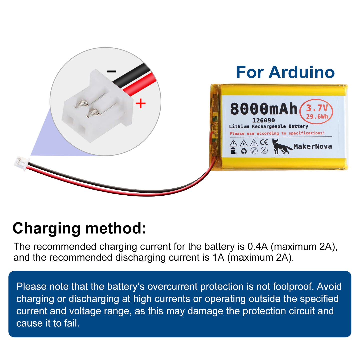 MakerNova 8000mAh LiPo Battery with JST 1.25