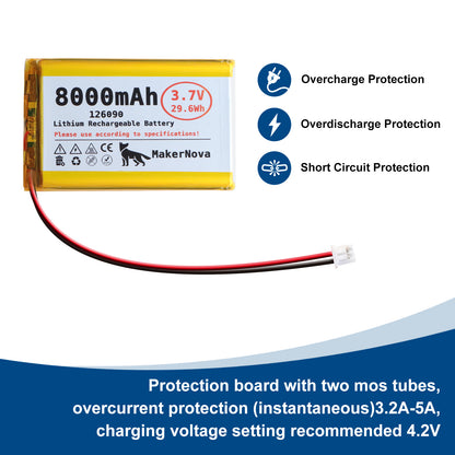 MakerNova 8000mAh LiPo Battery with JST 1.25
