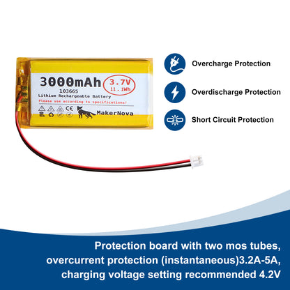MakerNova 3000mAh LiPo Battery with JST 1.25
