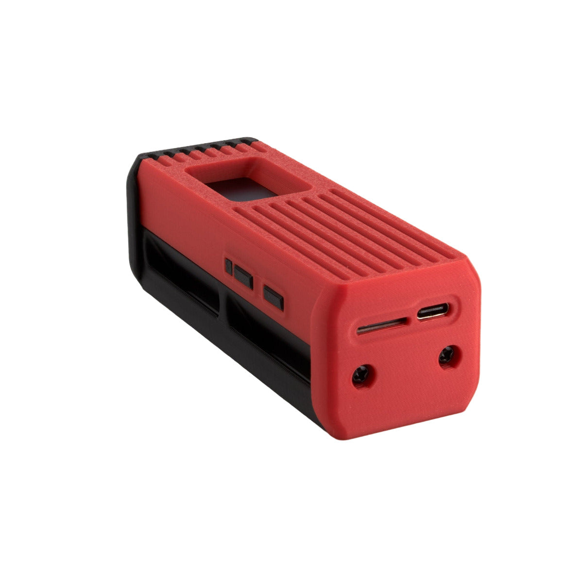 MakerNova red and black Tbeam supreme case with USB-C and switch cutouts
