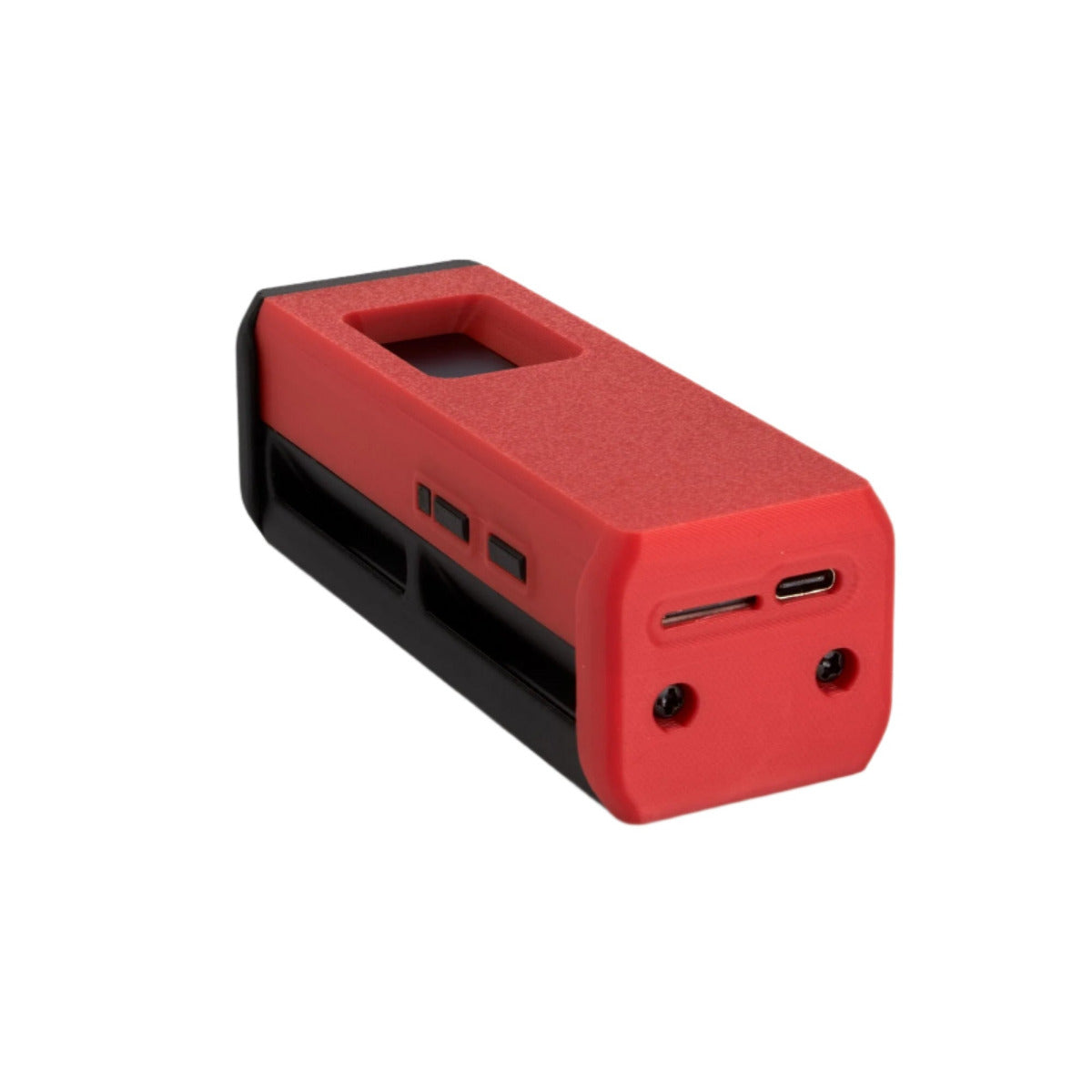 MakerNova red and black Tbeam supreme case smooth variant with USB-C and switch cutouts