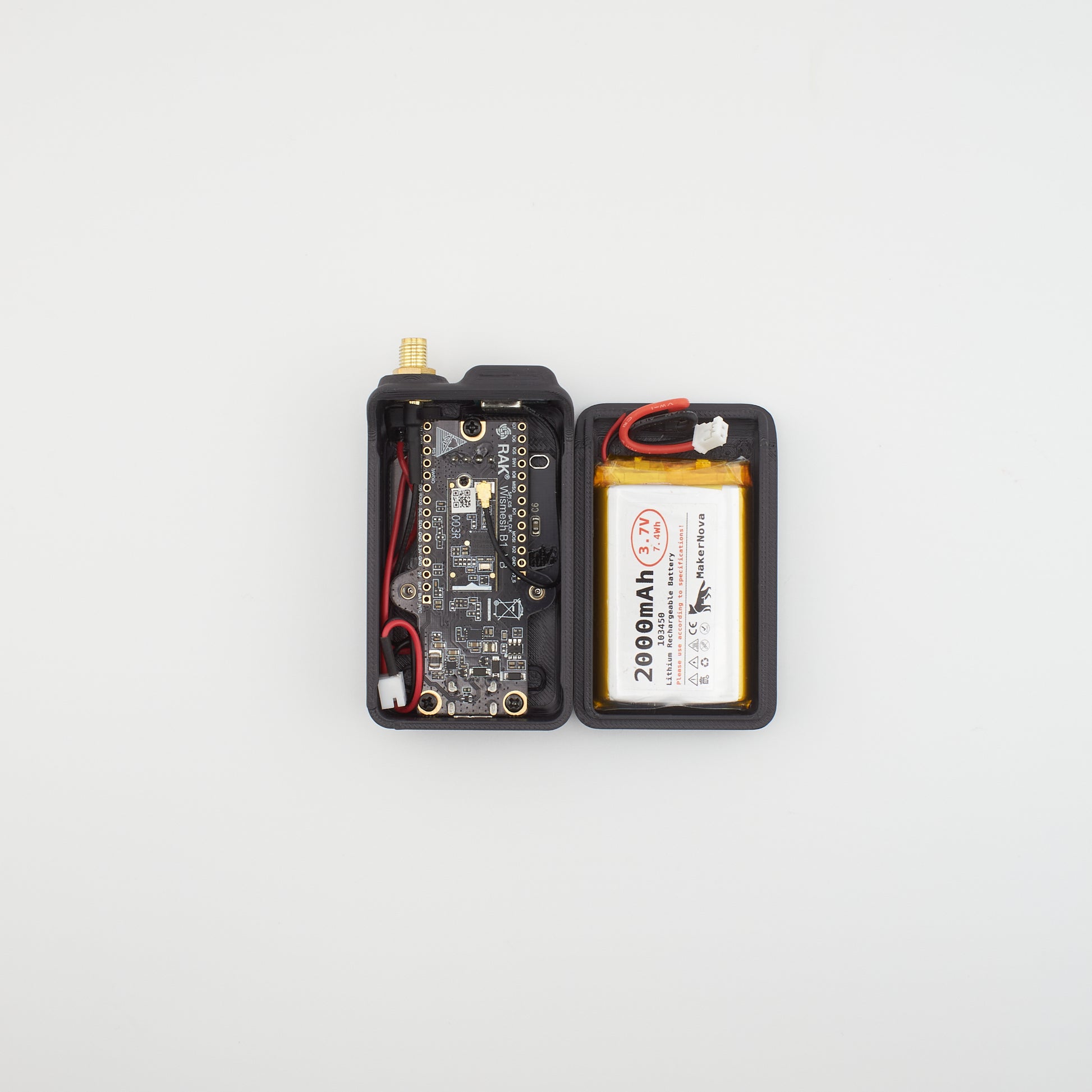 Electronic device with battery on a white background for WisMesh Board ONE