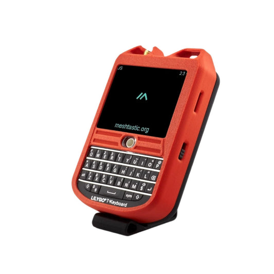MakerNova Red Updated T-Deck Meshtastic case with lanyard loop and antenna protector