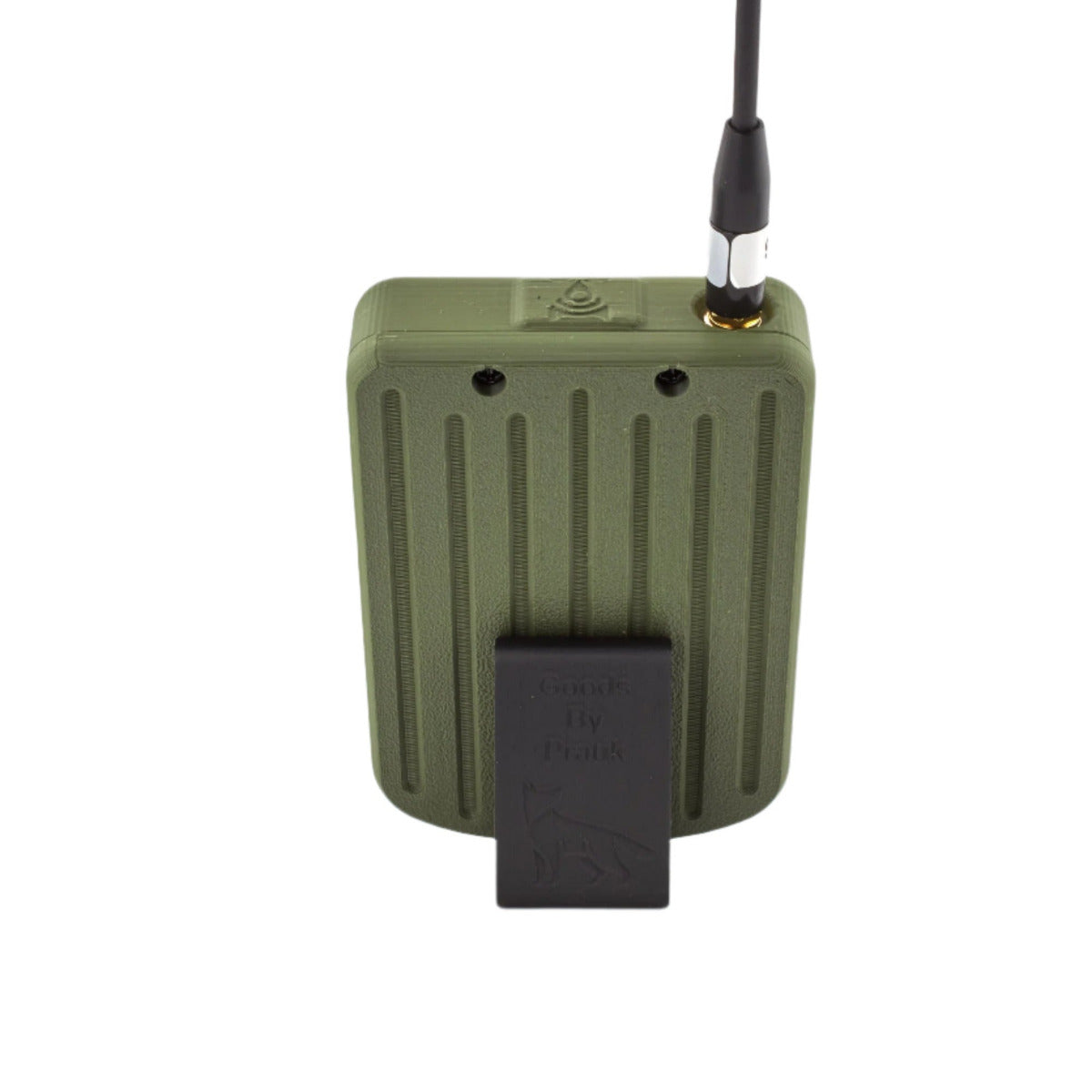 MakerNova green T-Deck Meshtastic case back profile with screw holes and SMA on top
